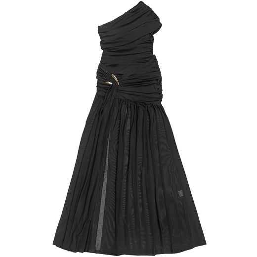 One-Shoulder Ruched High-Slit Evening Dress - alternate view 4