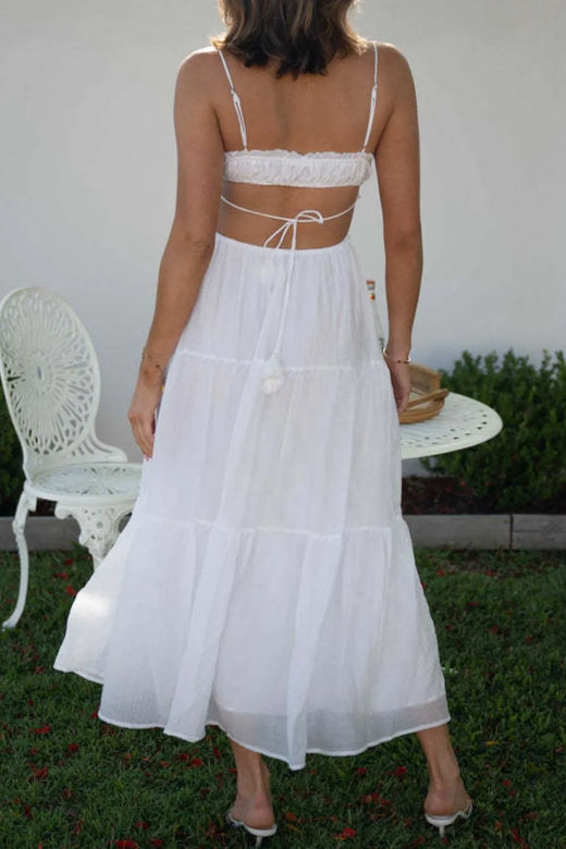 Cutout Square Neck Midi Cami Dress - alternate view 4