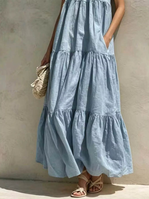 Tiered Scoop Neck Maxi Dress - alternate view 6
