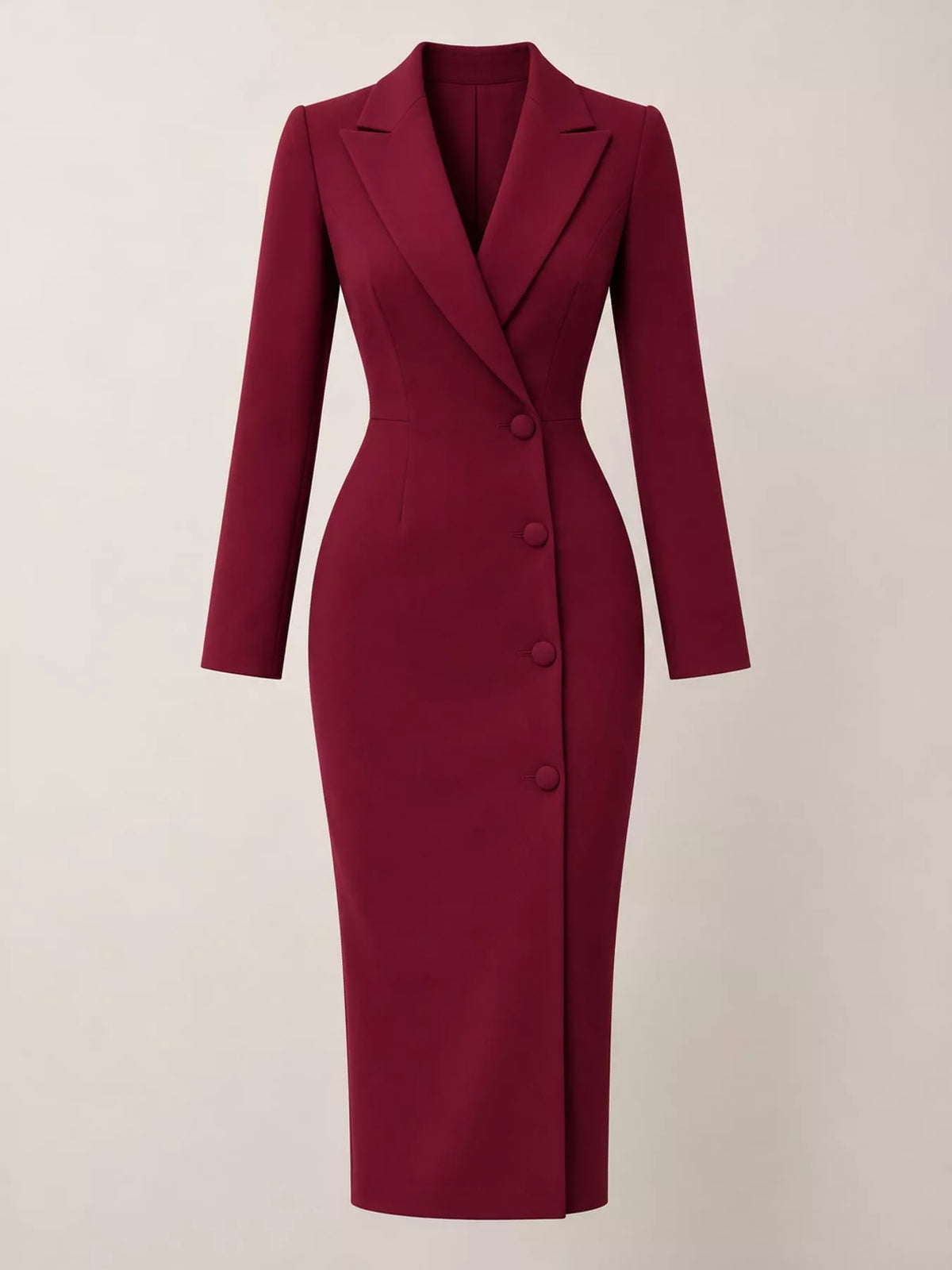 Full Size Elegant Single-Breasted Blazer Midi Dress Plus Size - alternate view 13