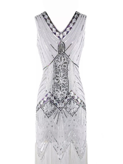 Full Size Sequin Fringe Hem Sleeveless Dress Plus Size - alternate view 5