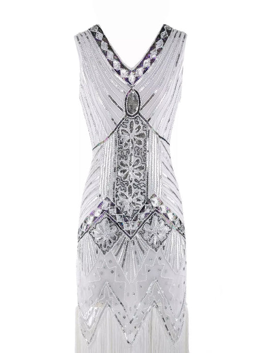 Full Size Sequin Fringe Hem Sleeveless Dress Plus Size - alternate view 5