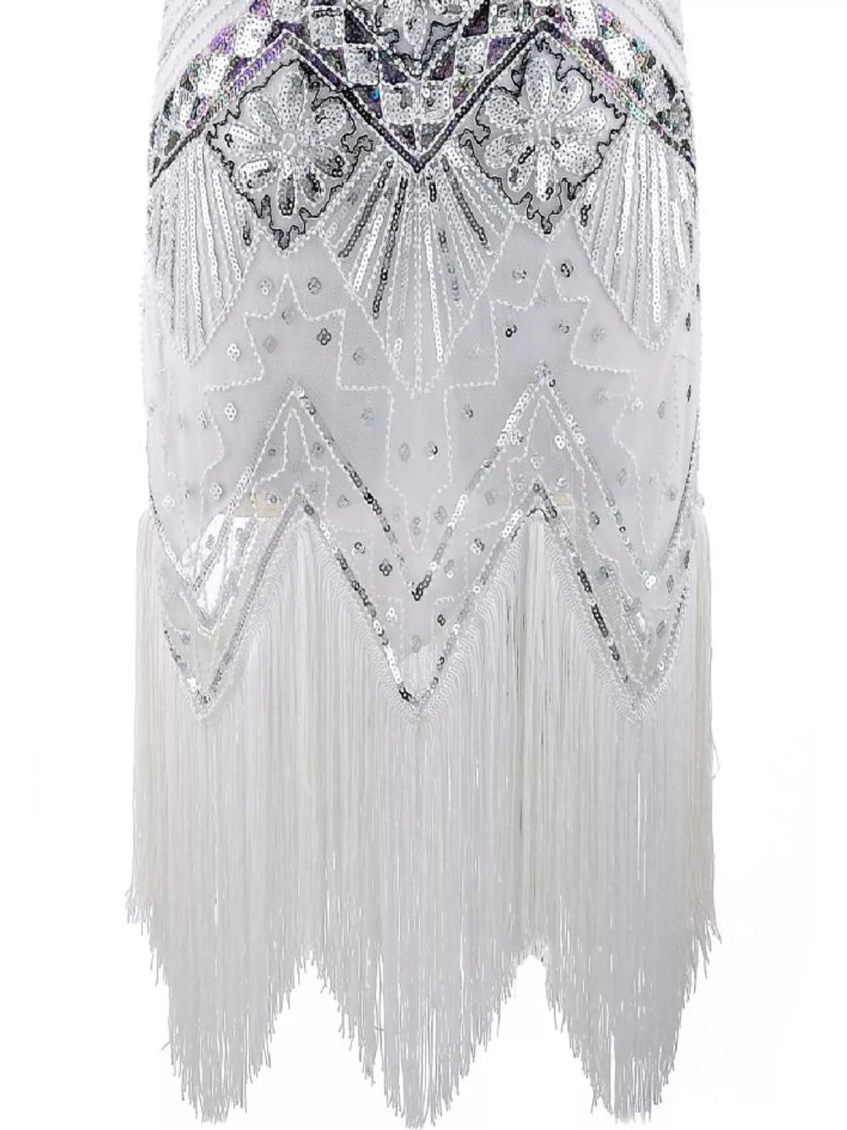 Full Size Sequin Fringe Hem Sleeveless Dress Plus Size - alternate view 7