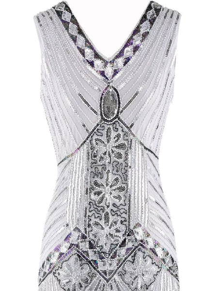 Full Size Sequin Fringe Hem Sleeveless Dress Plus Size - alternate view 6