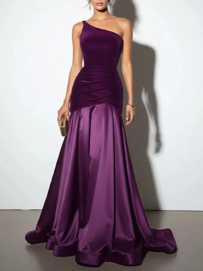 Single Shoulder Floor Length Dress - alternate view 6