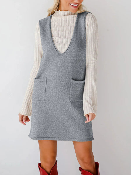 Sleeveless Knit Dress with Pockets - alternate view 8