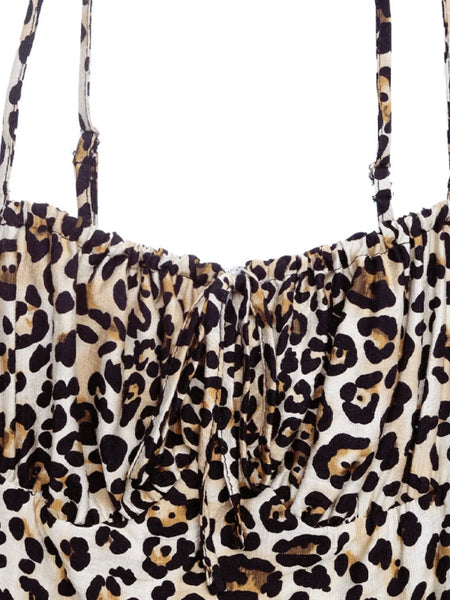 Smocked Leopard Midi Cami Dress - alternate view 7