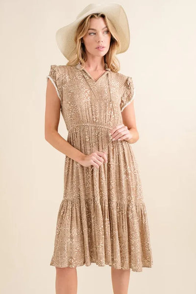 Boho Printed Tiered Maxi Dress - alternate view 2