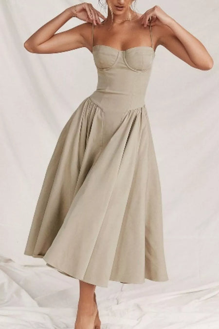 Sweetheart Neck Ruched Midi Dress - alternate view 11