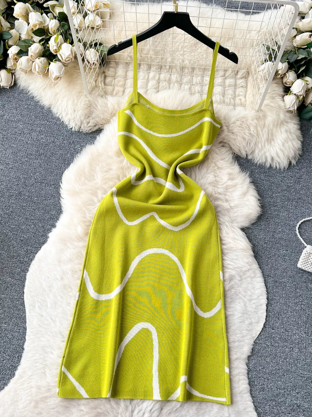 Wave Pattern Knit Midi Dress - alternate view 5