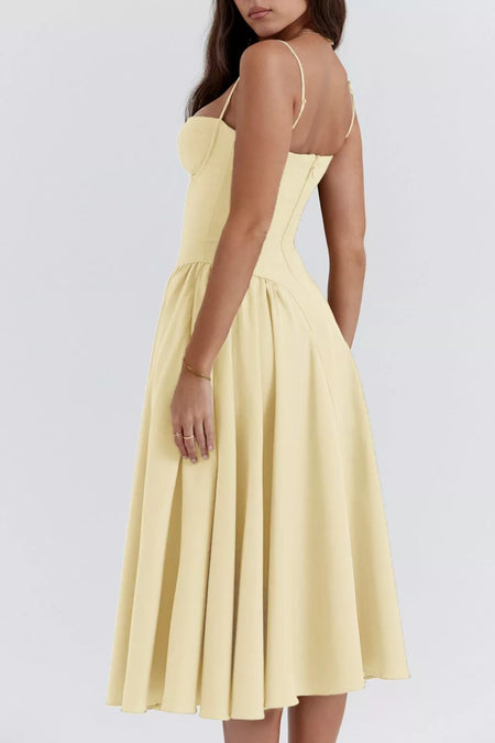 Sweetheart Neck Ruched Midi Dress - alternate view 6