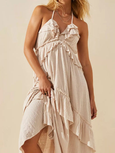 Ruffled Halter Neck Maxi Dress - alternate view 14