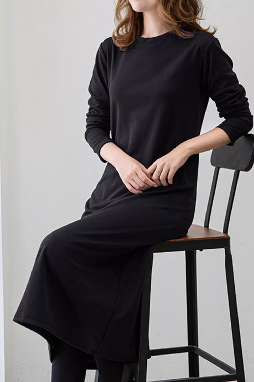 Casual Long Sleeve Midi Dress - alternate view 7