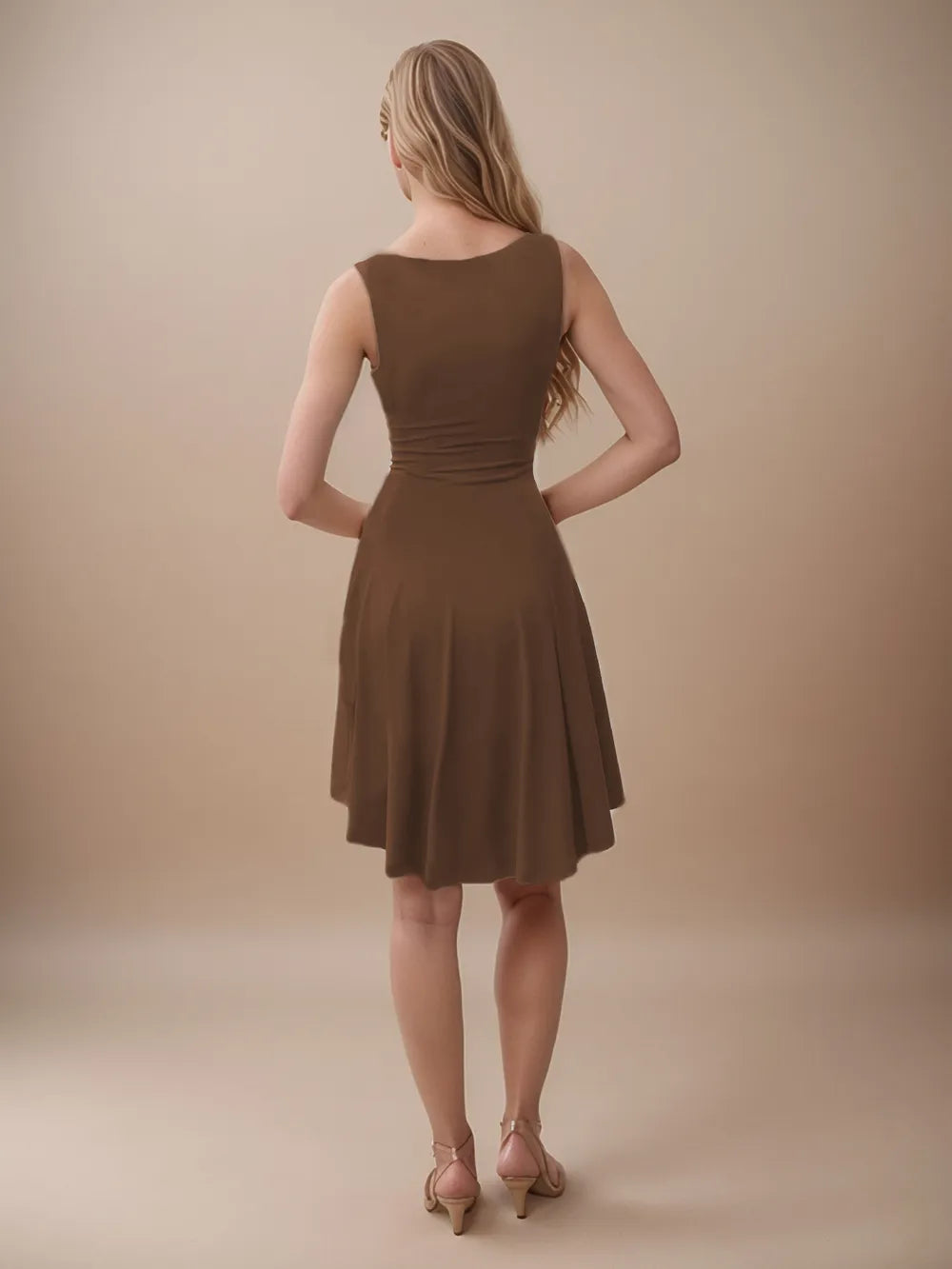 High-Low Round Neck Sleeveless Mini Dress - alternate view 5