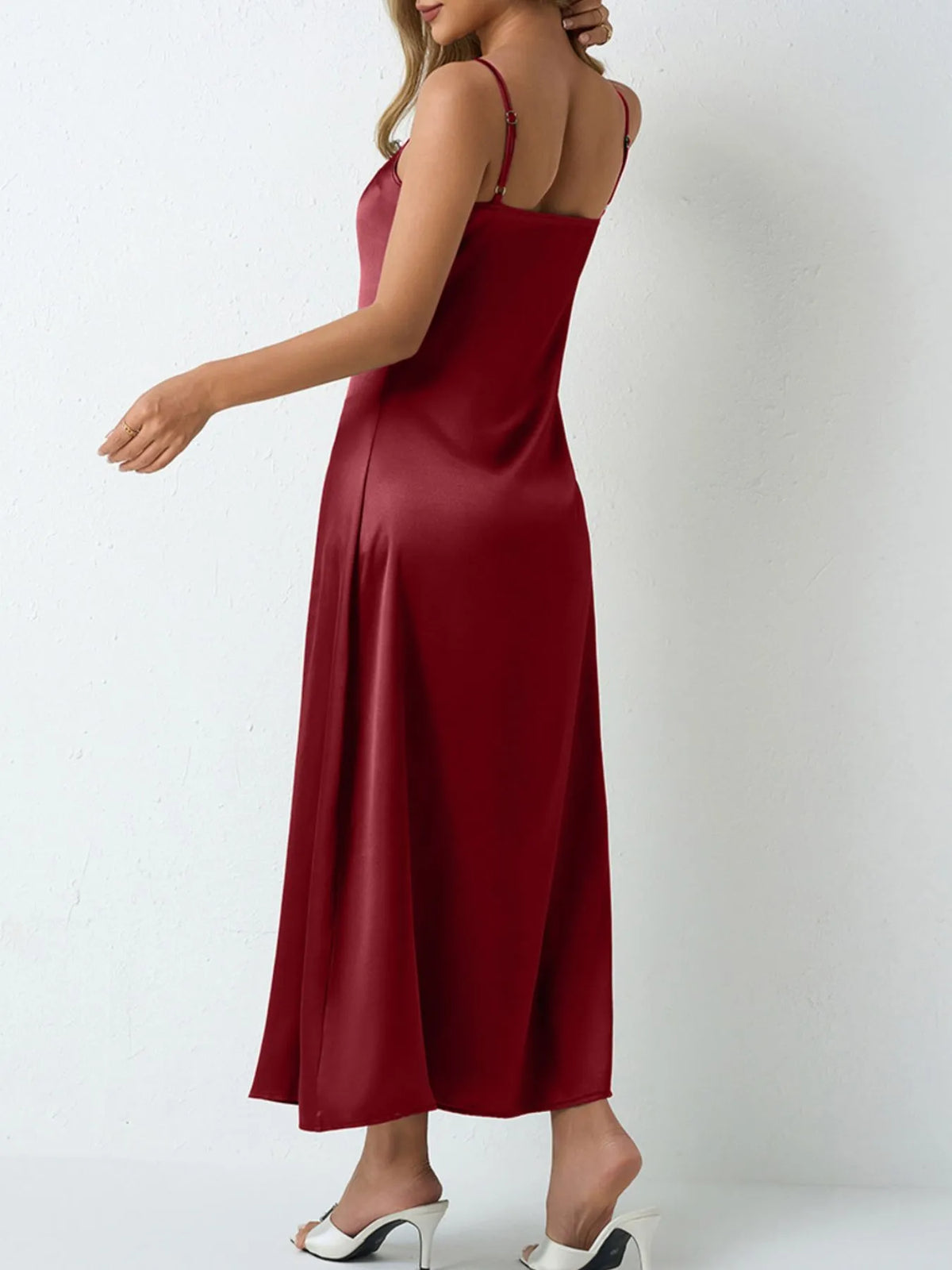 Satin Cowl Neck Cami Dress - alternate view 20