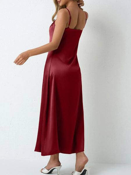 Satin Cowl Neck Cami Dress - alternate view 20