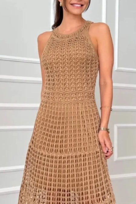 Hollowed-Out Sleeveless Maxi Dress - alternate view 6
