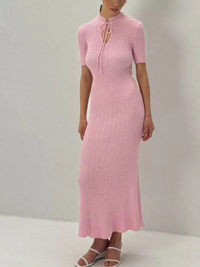 Short Sleeve Knitted Mermaid Dress - alternate view 7