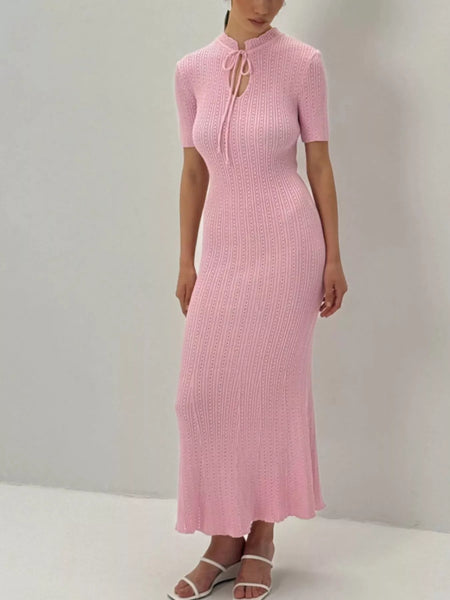 Short Sleeve Knitted Mermaid Dress - alternate view 7