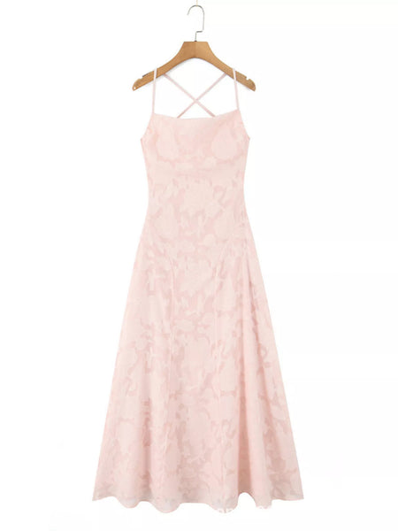 Lace Up Back Spaghetti Strap Maxi Dress - alternate view 5