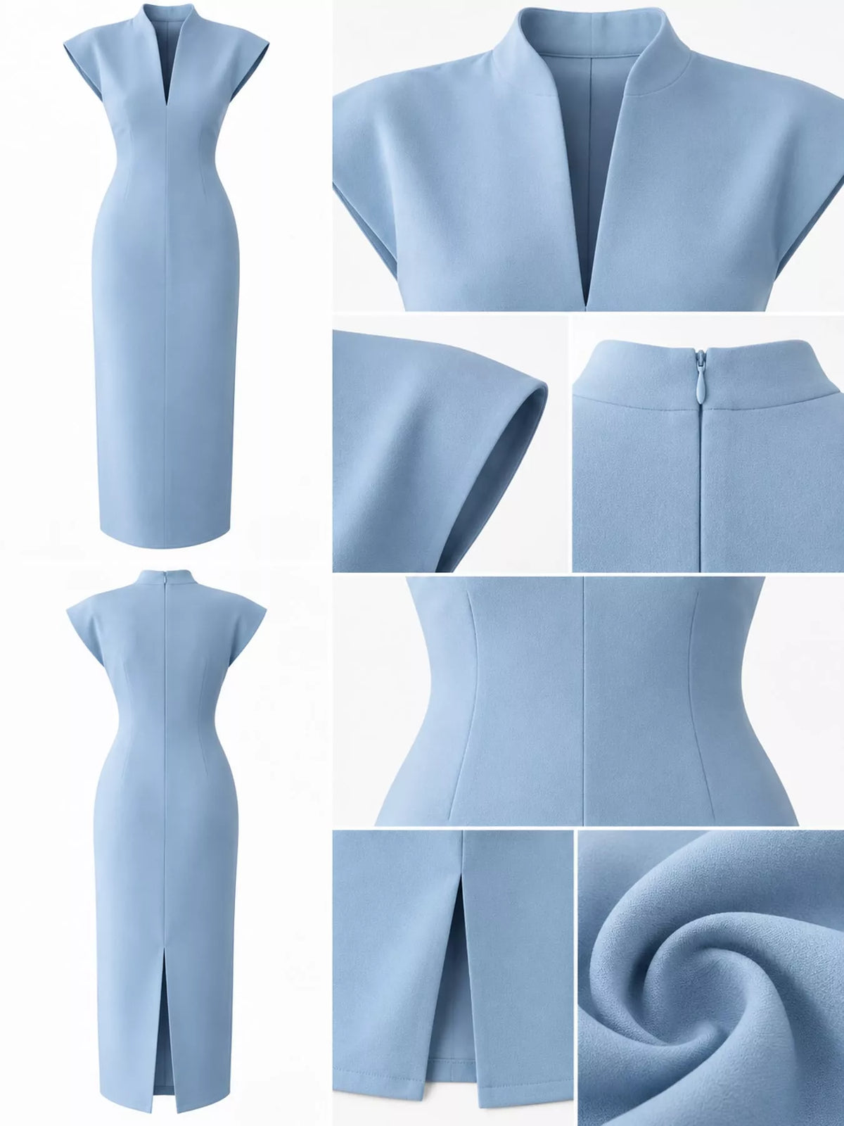 Slit Sleeveless Bodycon Midi Dress - alternate view 21