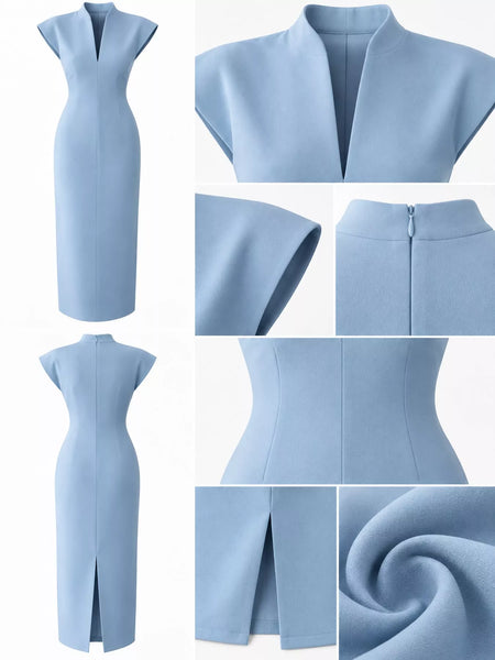 Slit Sleeveless Bodycon Midi Dress - alternate view 21