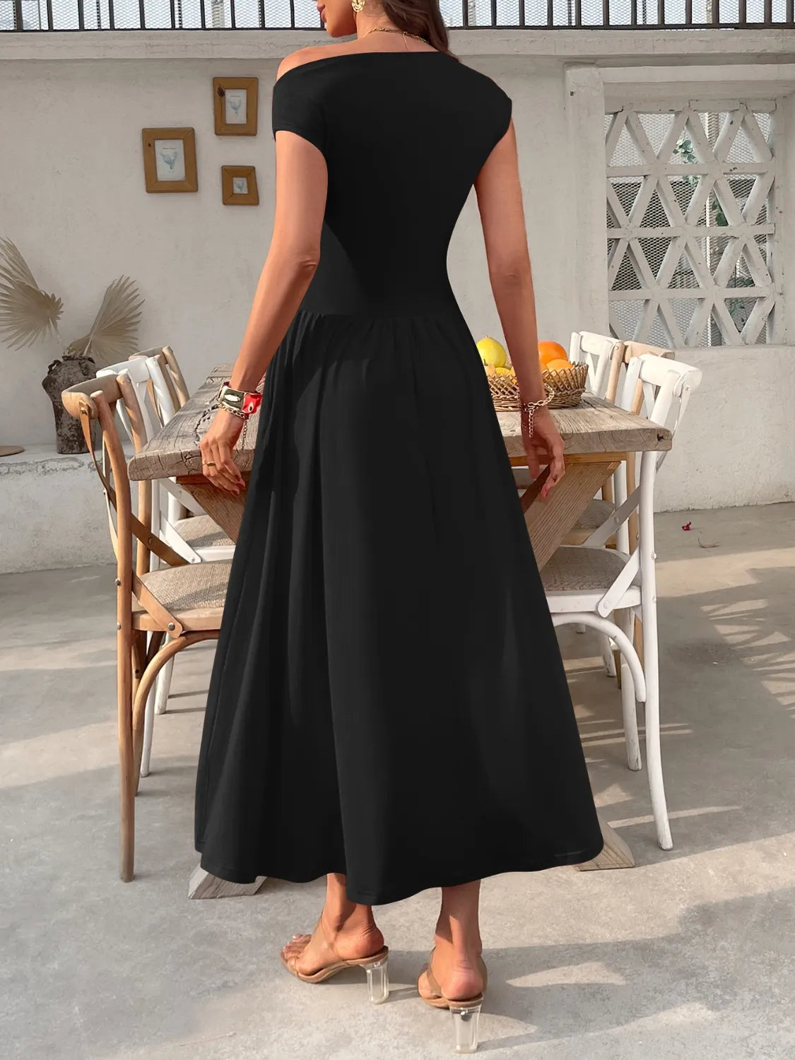 Single Shoulder Dress with Pockets - alternate view 5