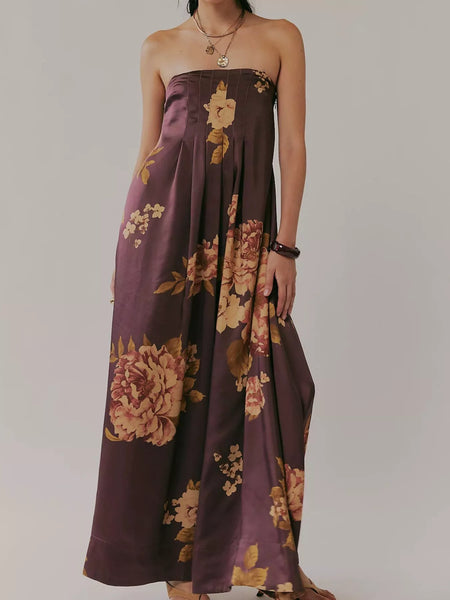 Floral Print Sleeveless Maxi Dress - alternate view 16