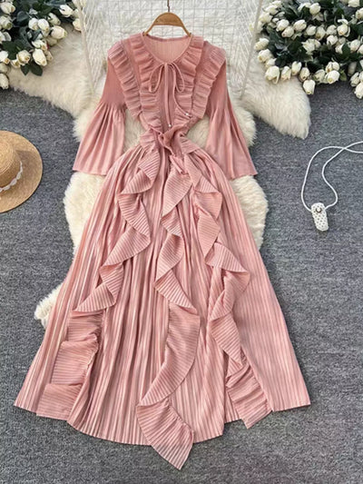 Ruffled A-Line Midi Dress - alternate view 2