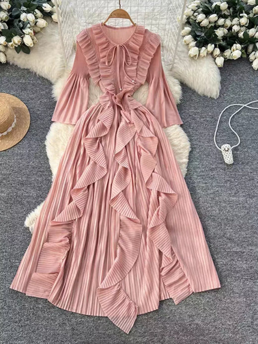 Ruffled A-Line Midi Dress - alternate view 2