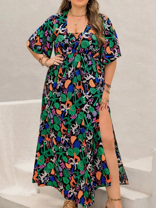 Printed Maxi Split Dress - alternate view 3