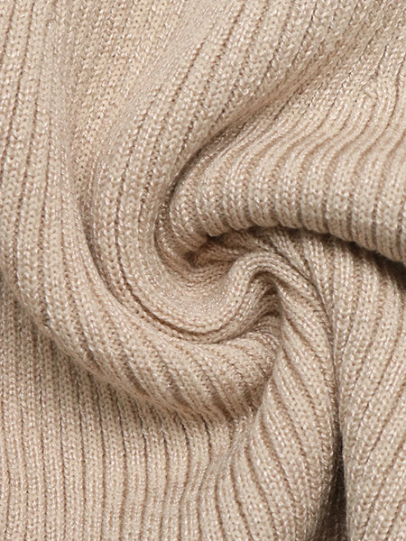 Ribbed Mock Neck Flare Sleeve Sweater Dress - alternate view 9