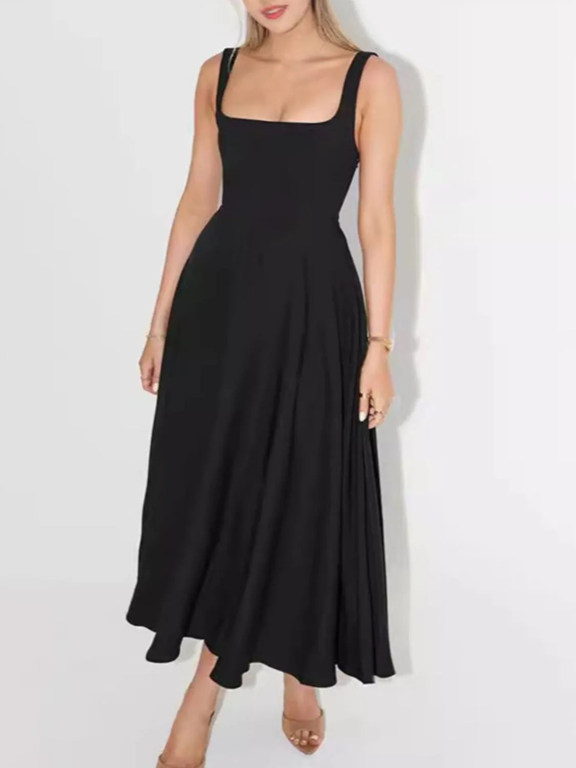 Square Neck Sleeveless Midi Dress - alternate view 5