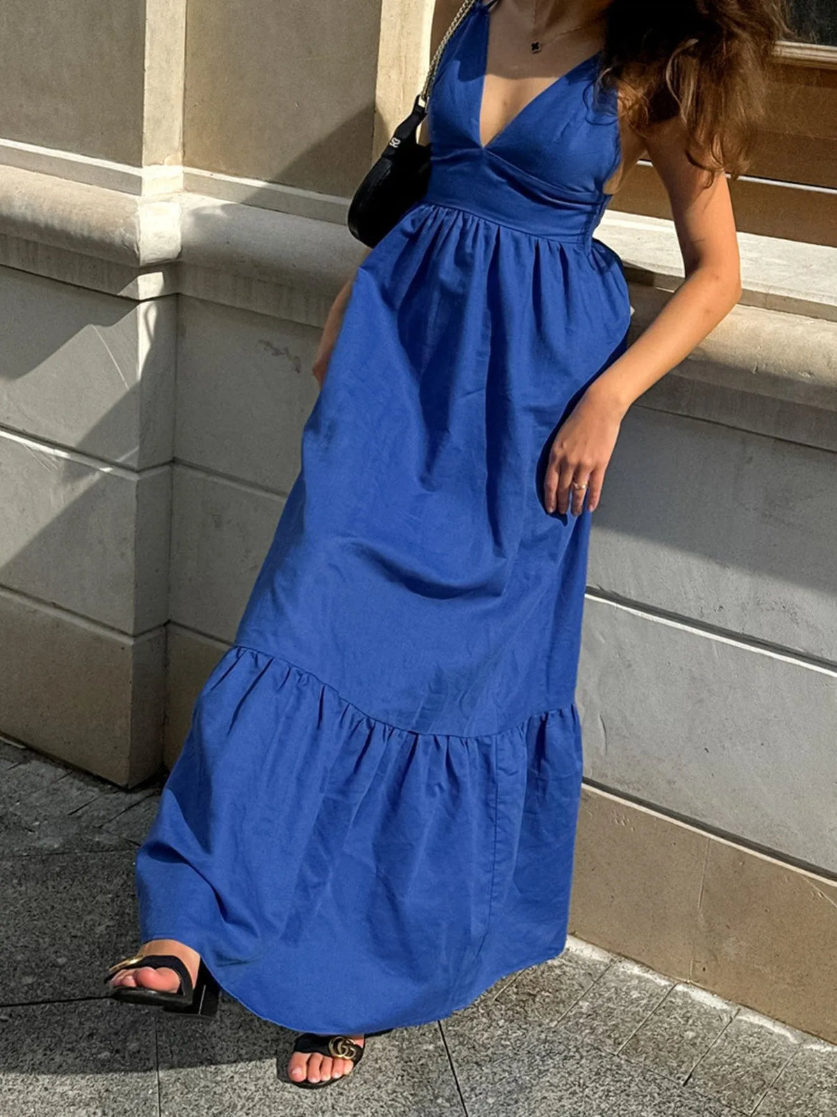V-Neck Tiered Maxi Cami Dress - alternate view 5