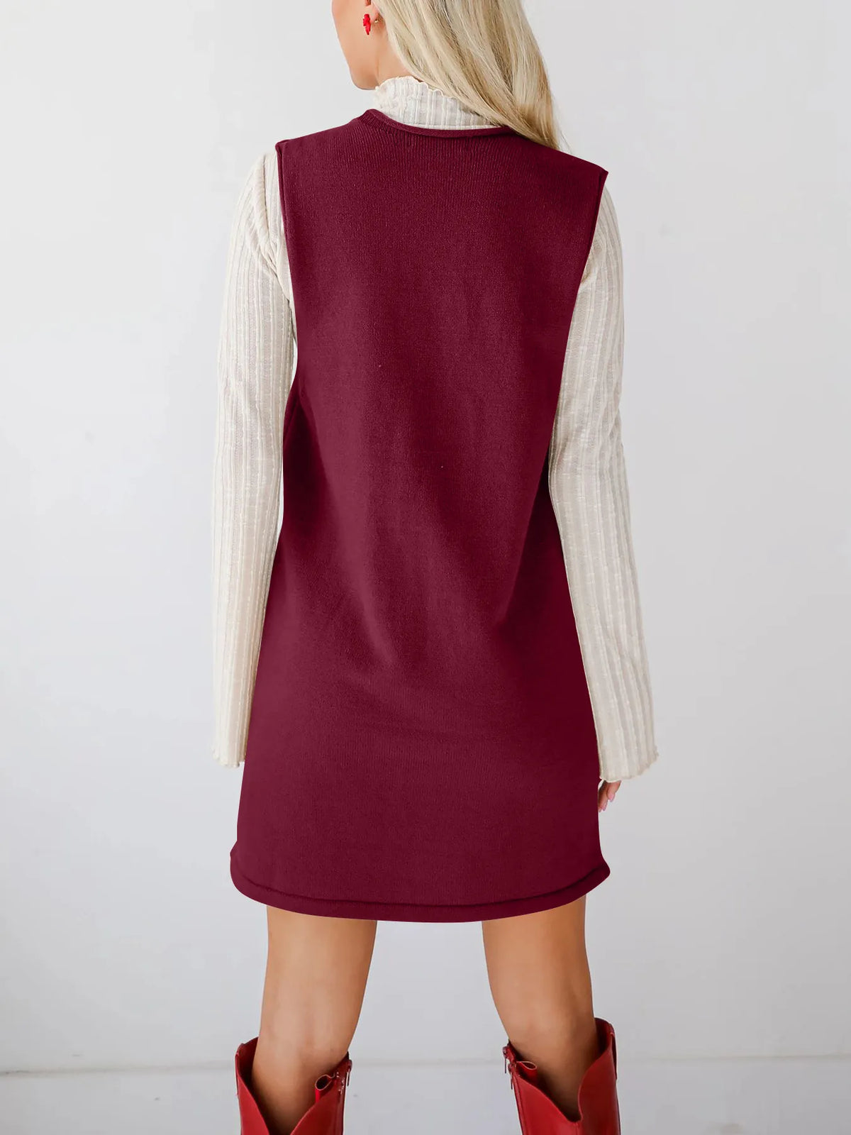 Sleeveless Knit Dress with Pockets - alternate view 14