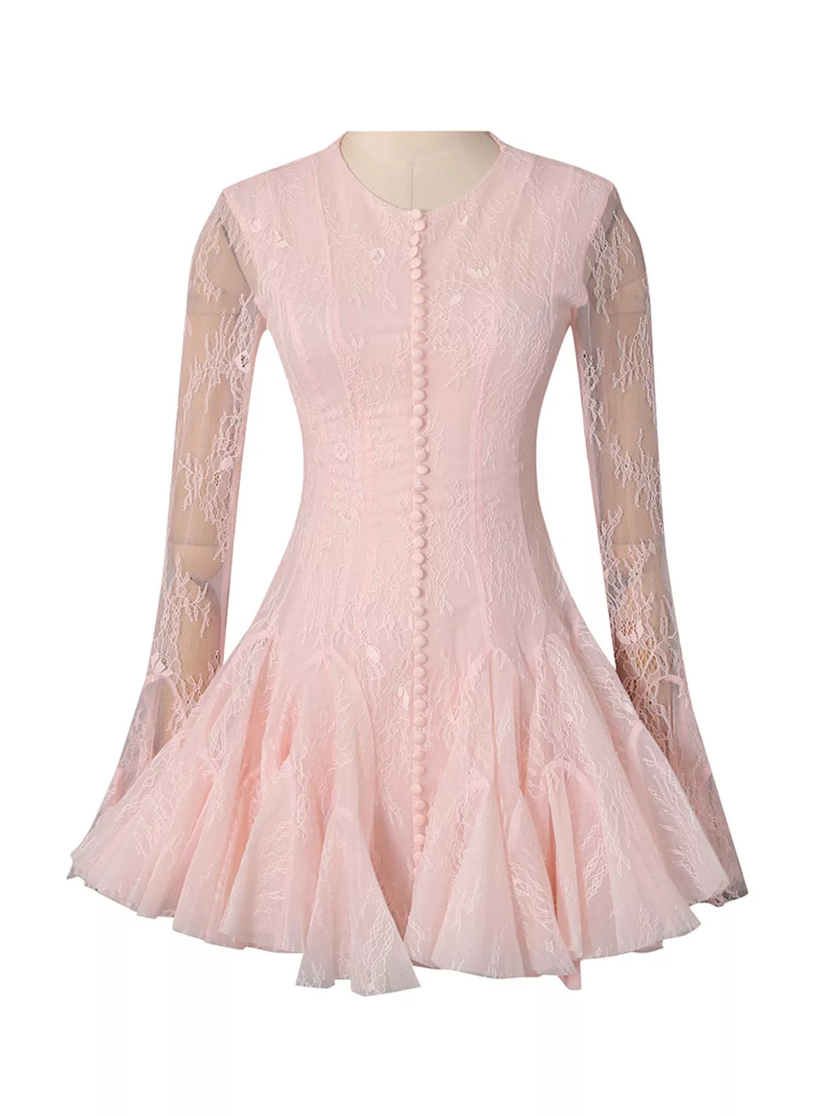 Lace Flare Sleeve Mini Dress - alternate view 12