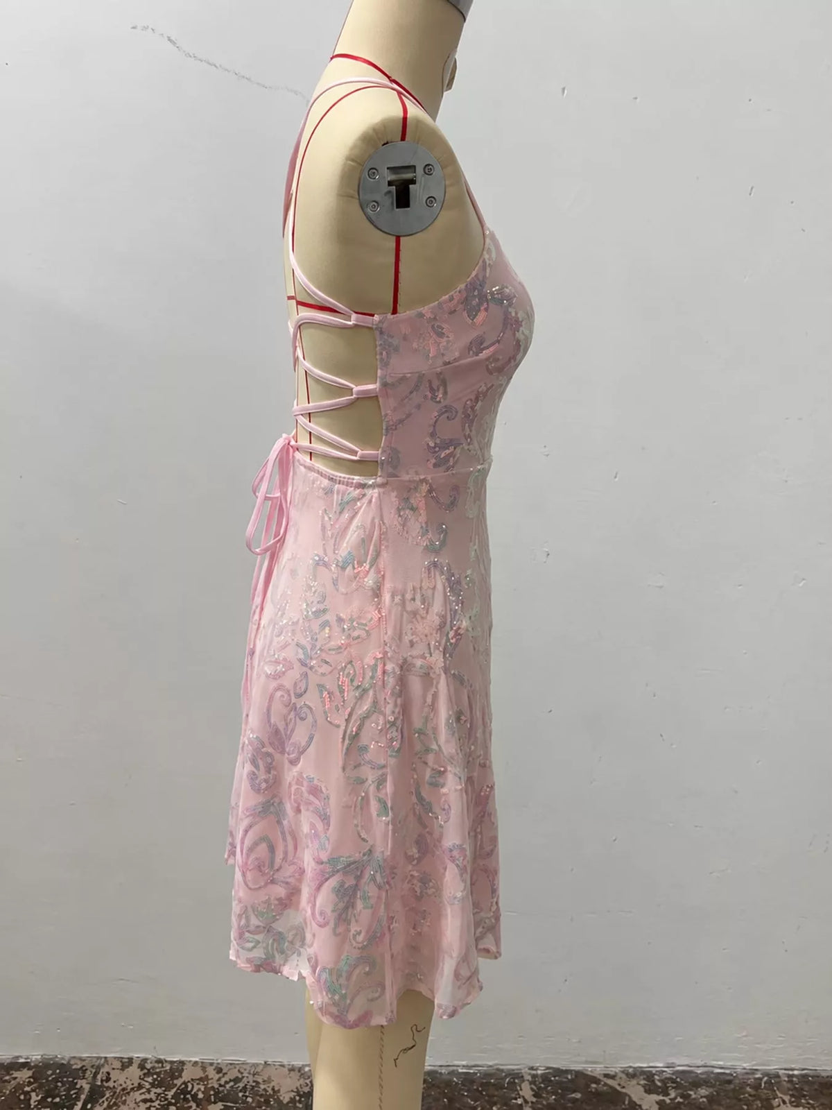 Sequin Square Neck Mini Dress - alternate view 14