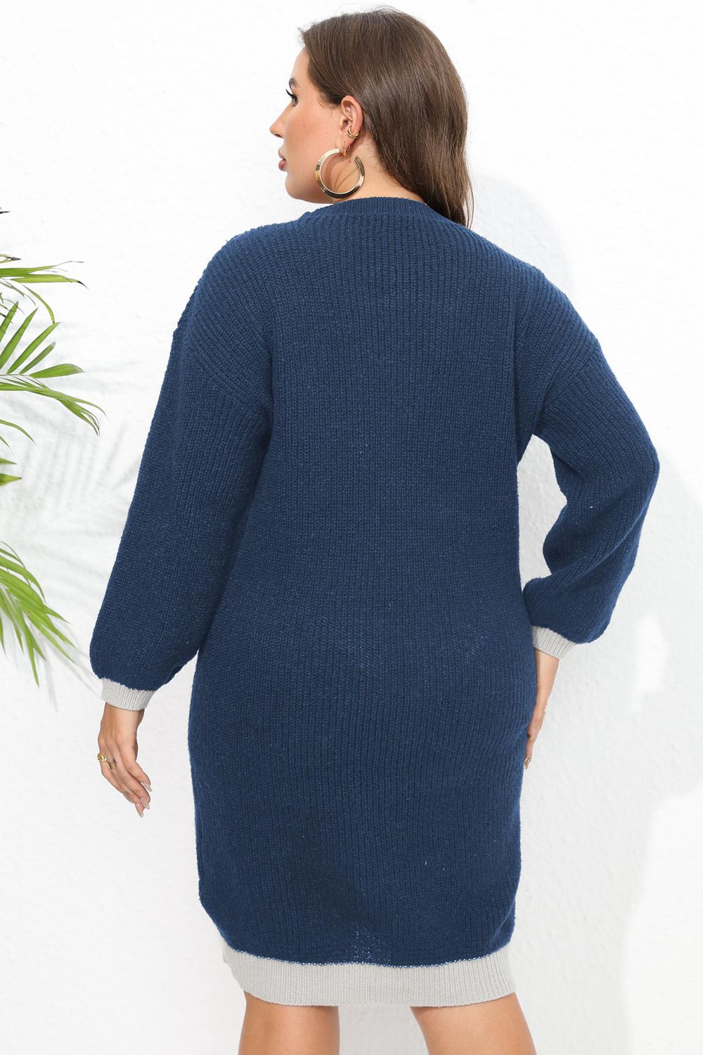 Plus Size Long Sleeve Sweater Dress - alternate view 6