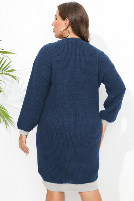 Plus Size Long Sleeve Sweater Dress - alternate view 6
