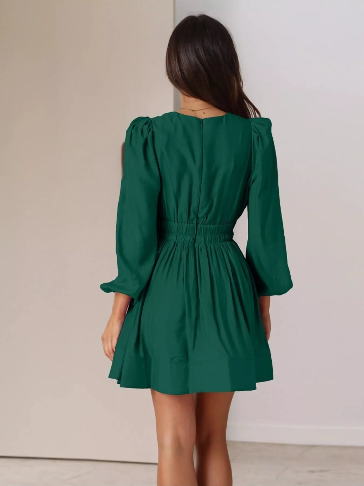 V-Neck Long Sleeve Mini Dress - alternate view 15