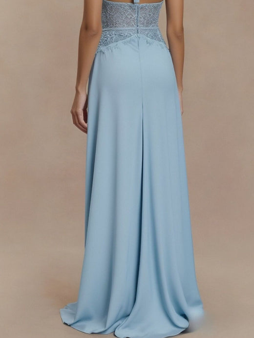 Halter Neck Lace Trimmed Maxi Dress - alternate view 6