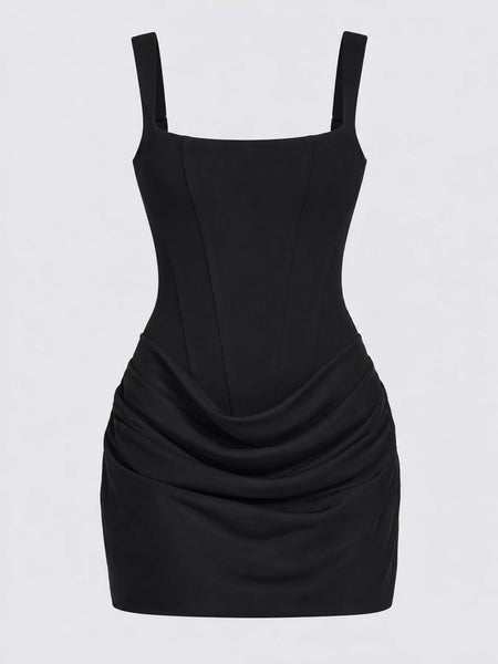 Corset-Style Mini Dress with Ruched Detail - alternate view 5