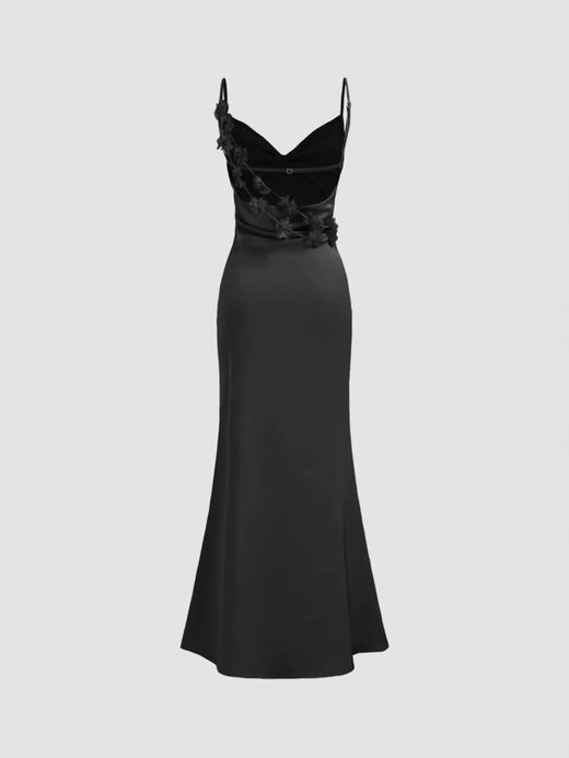 Cowl Neck Satin Maxi Dress - alternate view 1