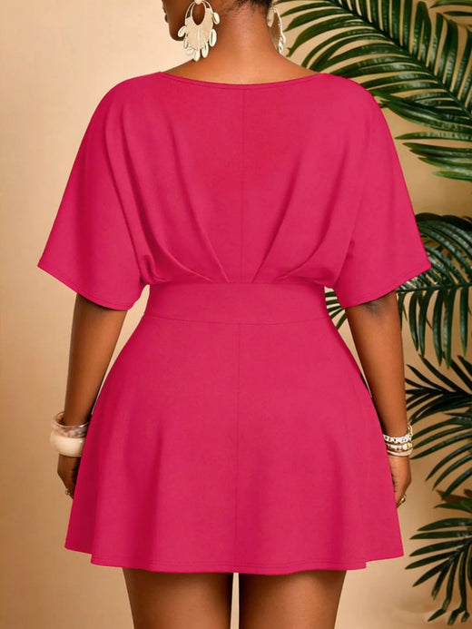 V-Neck Half Sleeve Mini Dress - alternate view 5
