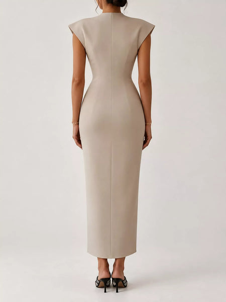 Slit Sleeveless Bodycon Midi Dress - alternate view 12
