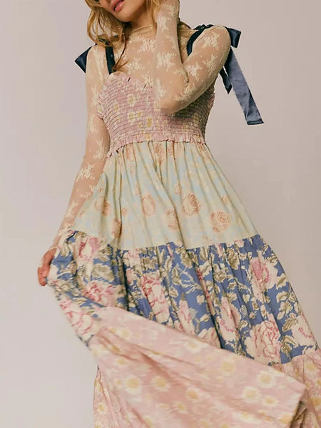 Printed V-Neck Tie Shoulder Cami Dress - alternate view 6