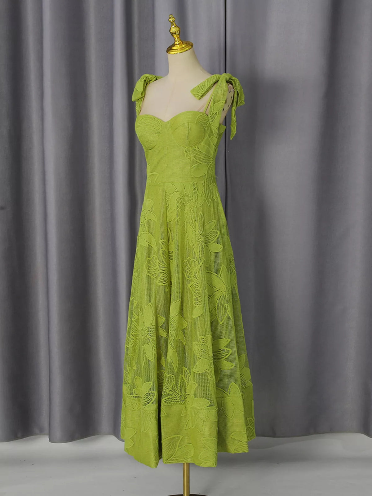 Sweetheart Neck Tie-Strap Dress - alternate view 3