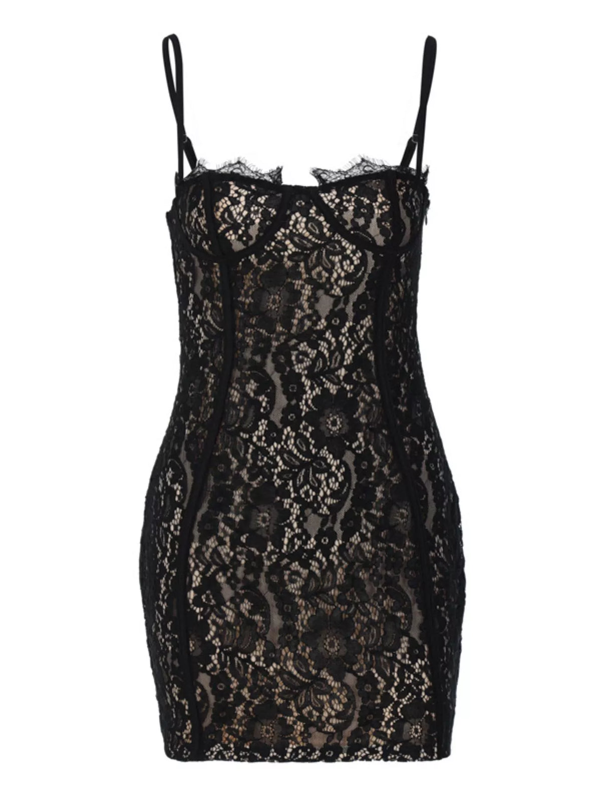 Lace Spaghetti Strap Mini Dress - alternate view 5