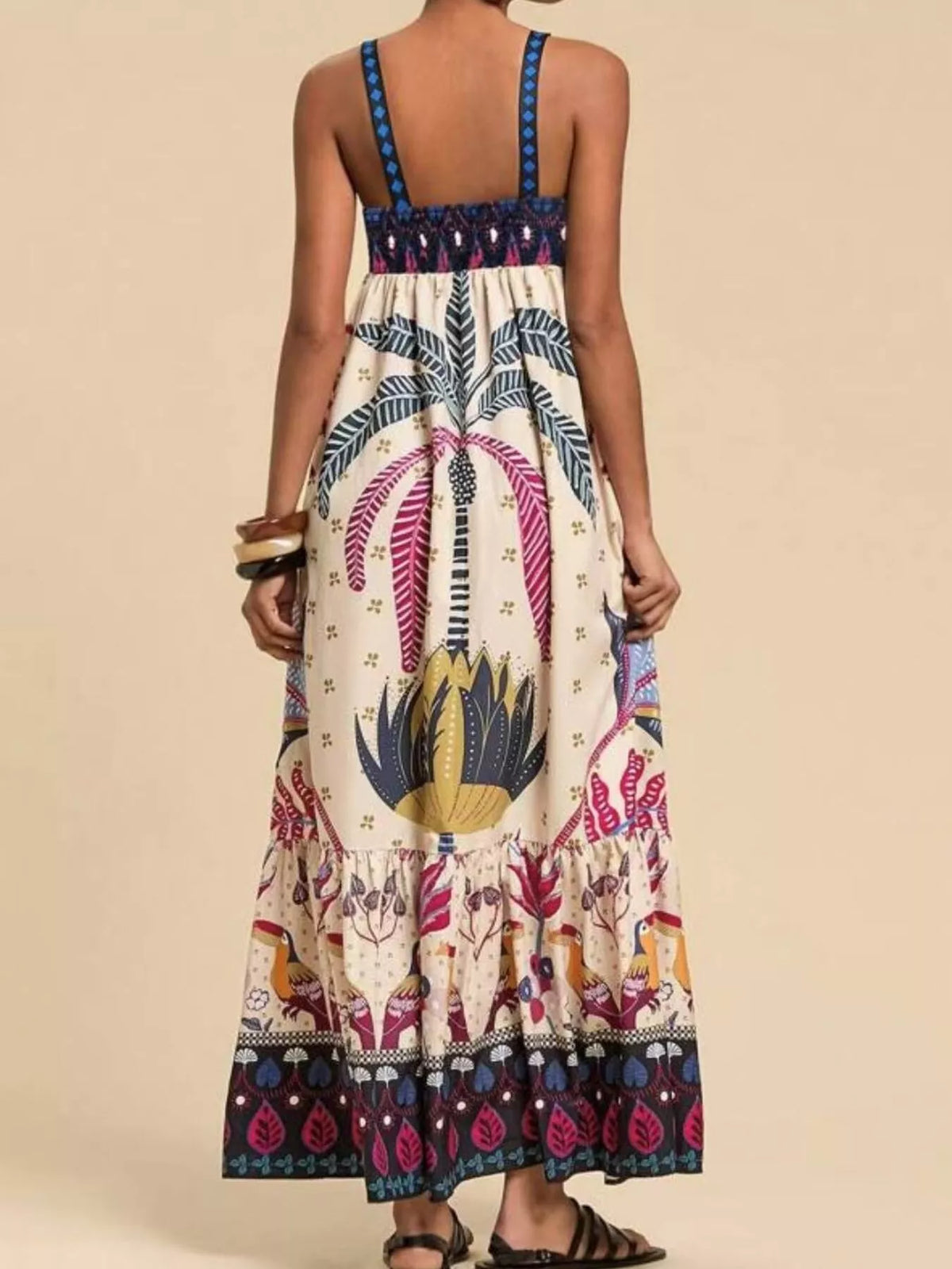 Printed Square Neck Maxi Dress - alternate view 2