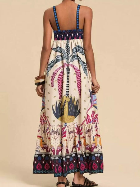 Printed Square Neck Maxi Dress - alternate view 2